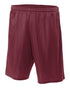A4 9" Lined Tricot Mesh Short (N5296), Color 'Cardinal'